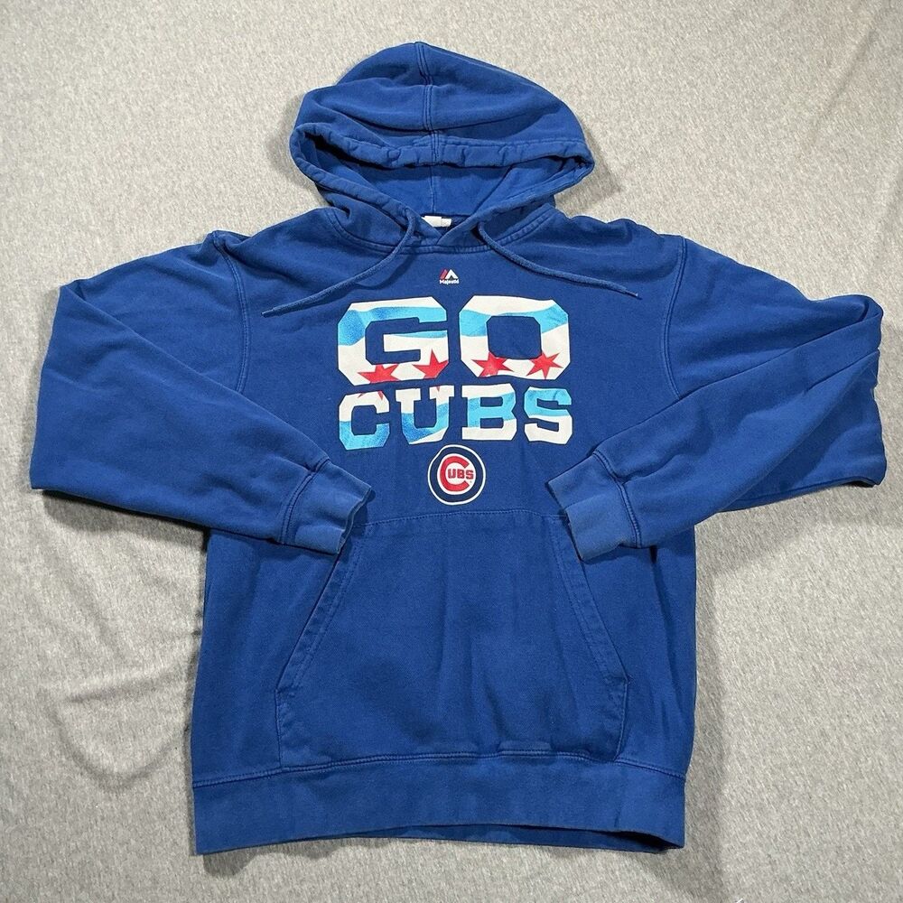 Chicago Cubs City Flag Majestic Hoodie – Small Size, Big Windy City Pride!